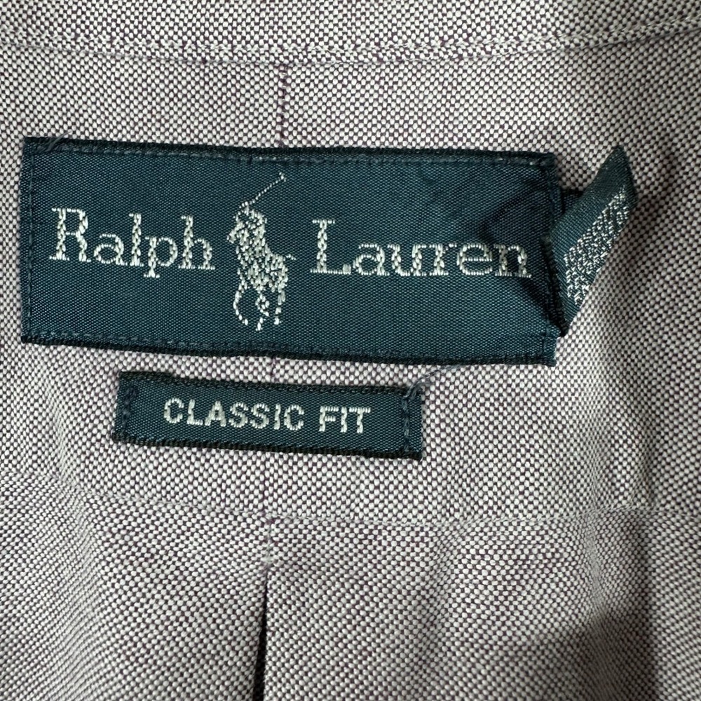 Ralph Lauren Mens Classic Fit Oxford Shirt Logo Lavender 16.5 36/37 100% Cotton - Picture 2 of 8